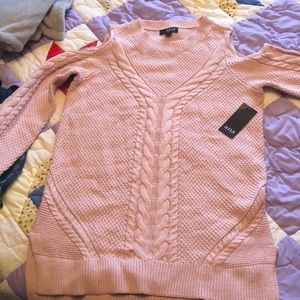 A. N. A. Sweater with open shoulders